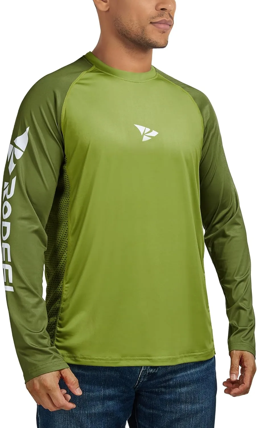 Rodeel Men's Fishing Shirts for Men Long Sleeve Wicking Fabric UPF 50 Sun Protection Performance Shirt