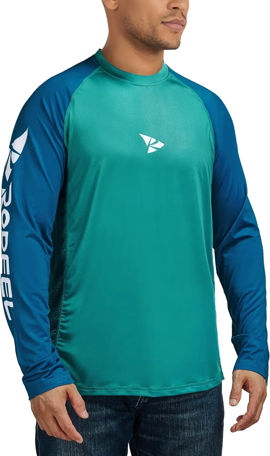 Rodeel Men's Fishing Shirts for Men Long Sleeve Wicking Fabric UPF 50 Sun Protection Performance Shirt