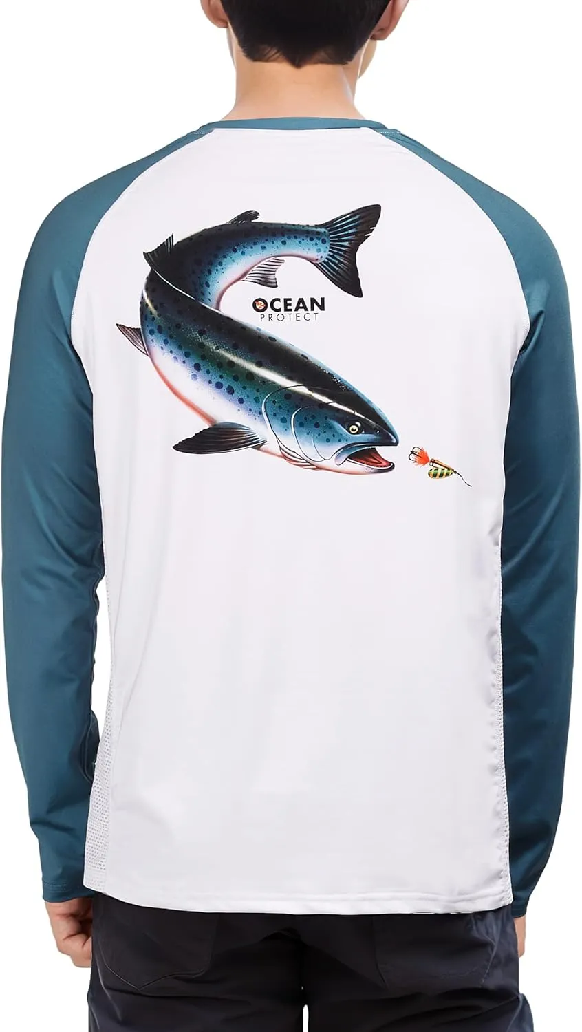 Rodeel Men's Fishing Shirts for Men Long Sleeve Wicking Fabric UPF 50 Sun Protection Performance Shirt