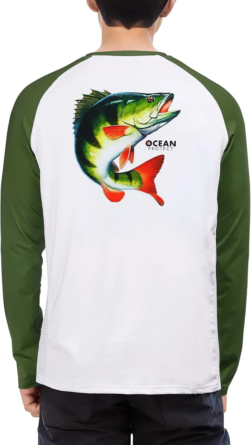 Rodeel Men's Fishing Shirts for Men Long Sleeve Wicking Fabric UPF 50 Sun Protection Performance Shirt