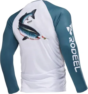 Rodeel Men's Fishing Shirts for Men Long Sleeve Wicking Fabric UPF 50 Sun Protection Performance Shirt