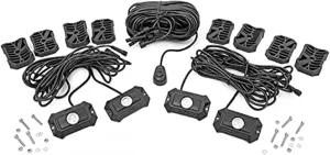 Rough Country Deluxe LED Rock Light Pods w/Mounting Kit | 4 Pods - 70980 , White