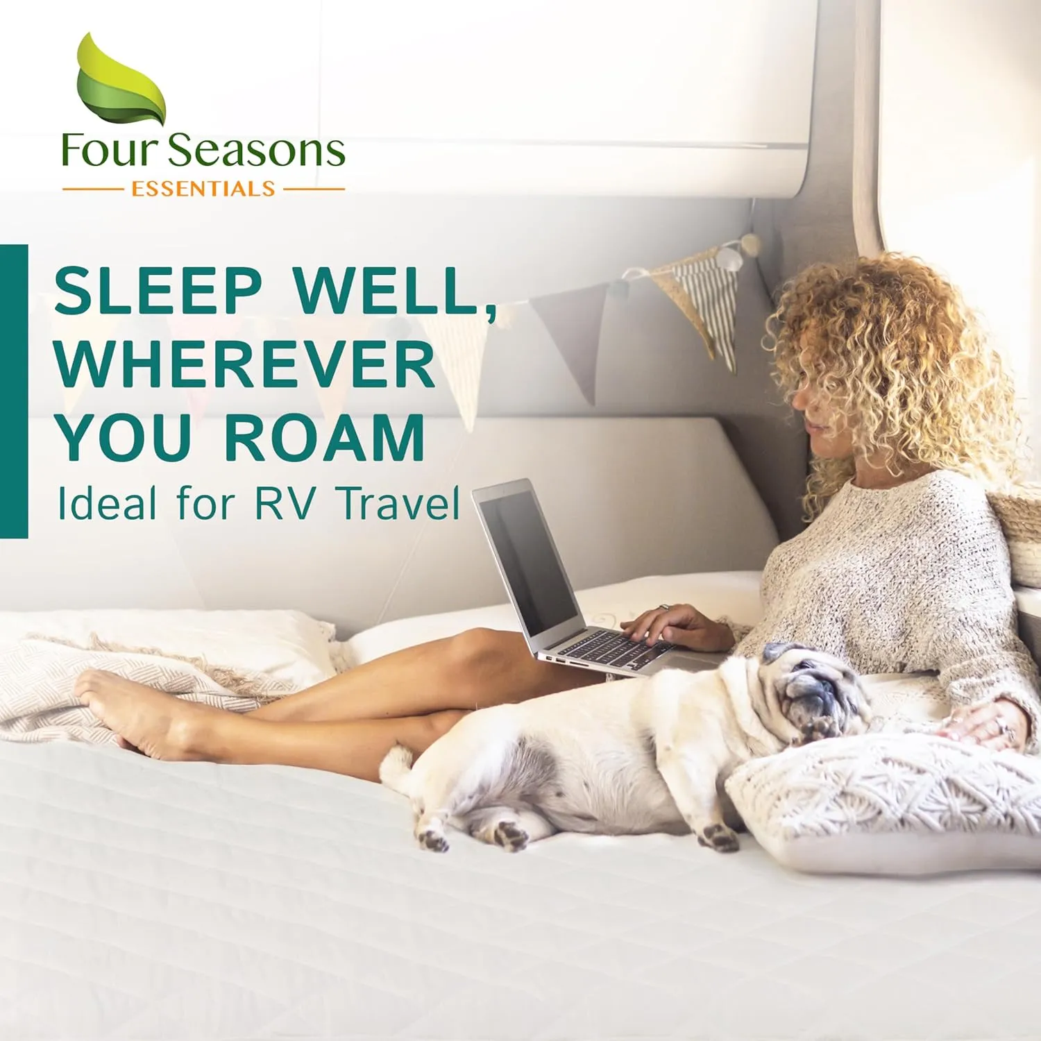 RV Full Size Waterproof Mattress Pad - Fitted Mattress Protector with Quilted Pillow Top Mattress Topper - Premium Quality Hypoallergenic Mattress Cover (48”x75”) RV Short Full