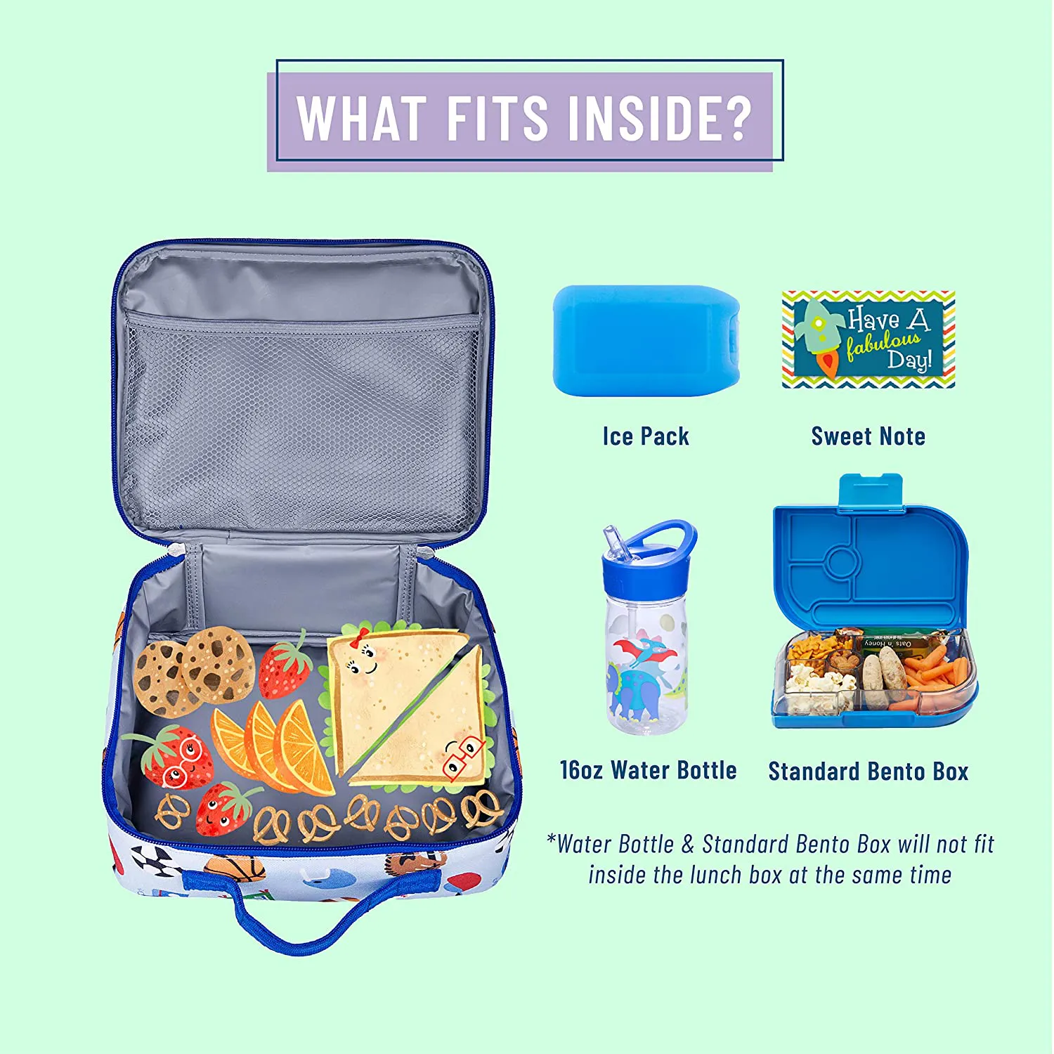 Rynx | Wildkin Kids Insulated Lunch Box for Boys and Girls, Perfect Size for Packing Warm or Cold Snacks for School and Travel, Mom's Choice Award Winner, BPA-free, Olive Kids (Dinosaur Land)