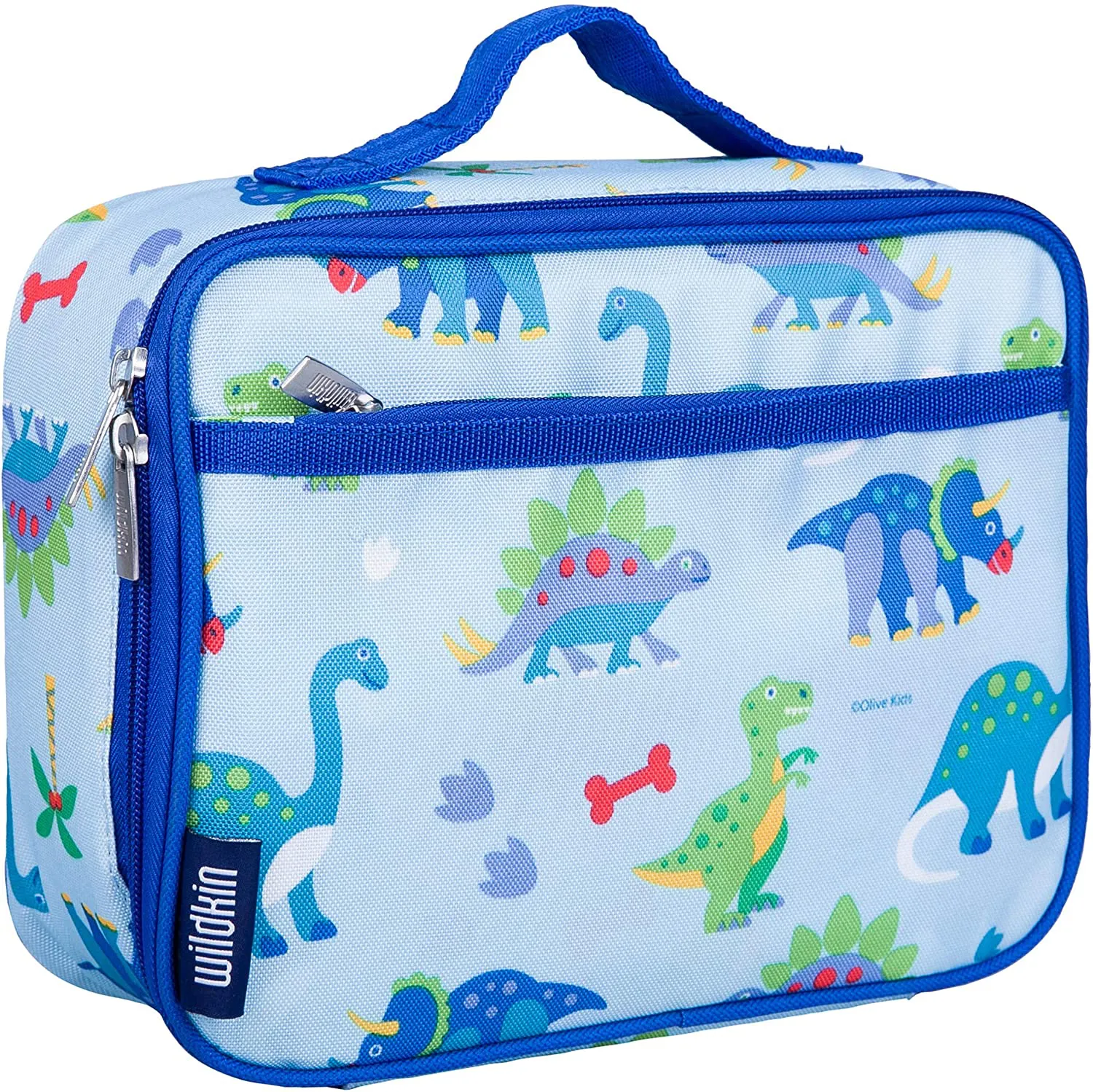 Rynx | Wildkin Kids Insulated Lunch Box for Boys and Girls, Perfect Size for Packing Warm or Cold Snacks for School and Travel, Mom's Choice Award Winner, BPA-free, Olive Kids (Dinosaur Land)