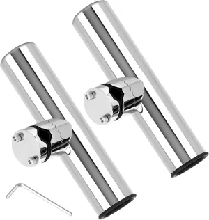 SANLIKE Boat Fishing Rod Holder,316 Stainless Steel Fishing Rod Holder for 3/4" to 1" Rail Mount, Heavy Duty Adjustable Rod Holders Boat, Secure Fishing Pole Holder for Yachts & Boats with Wrench