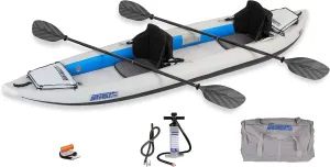 Sea Eagle 385FT Fasttrack Inflatable Kayak 12'6" 1-3 Person Touring Kayak, Rigid External keel, Smoother Paddling Experience-Light Weight