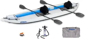 Sea Eagle 465FT FastTrack Inflatable Kayak 15'3" 1-3 Person Touring Kayak, Rigid External keel, Smoother Paddling Experience, Light Weight
