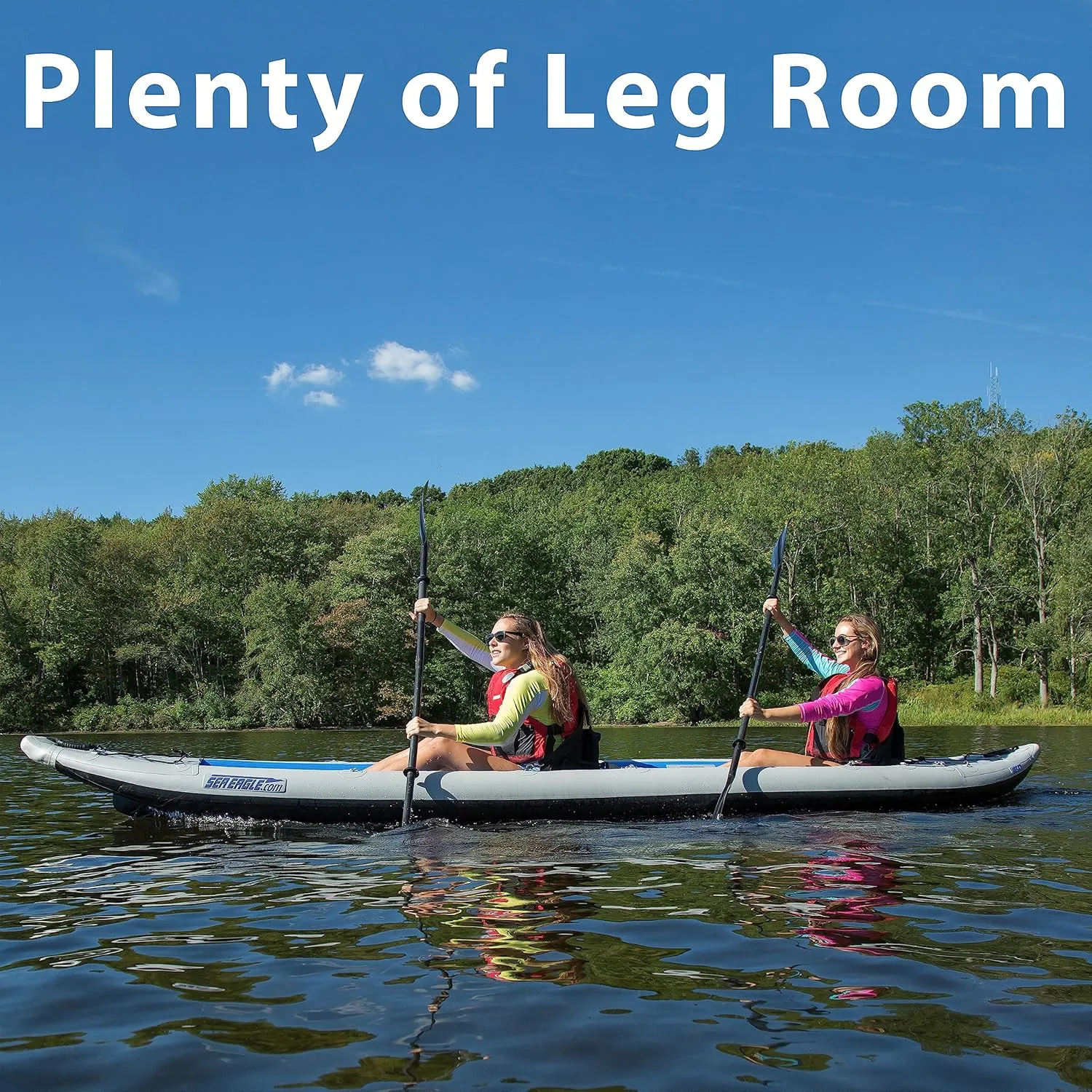 Sea Eagle 465FT FastTrack Inflatable Kayak 15'3" 1-3 Person Touring Kayak, Rigid External keel, Smoother Paddling Experience, Light Weight