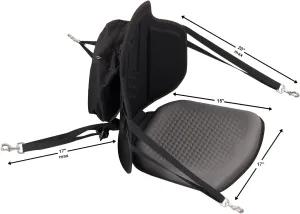 Sea Eagle Padded Kayak Seat, 19" Tall Cushioned for Extra Support. Lightweight & Durable with Detachable Storage Bag and Adjustable Straps, UV Resistent for Kayaking, Fishing, Paddling Rafting