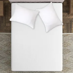 Sealy Clean Protection Waterproof Comfort Knit Fitted King Mattress Protector & 2 Pack King Soft Cotton Temperature Balancing Pillows Machine Washable Bundle