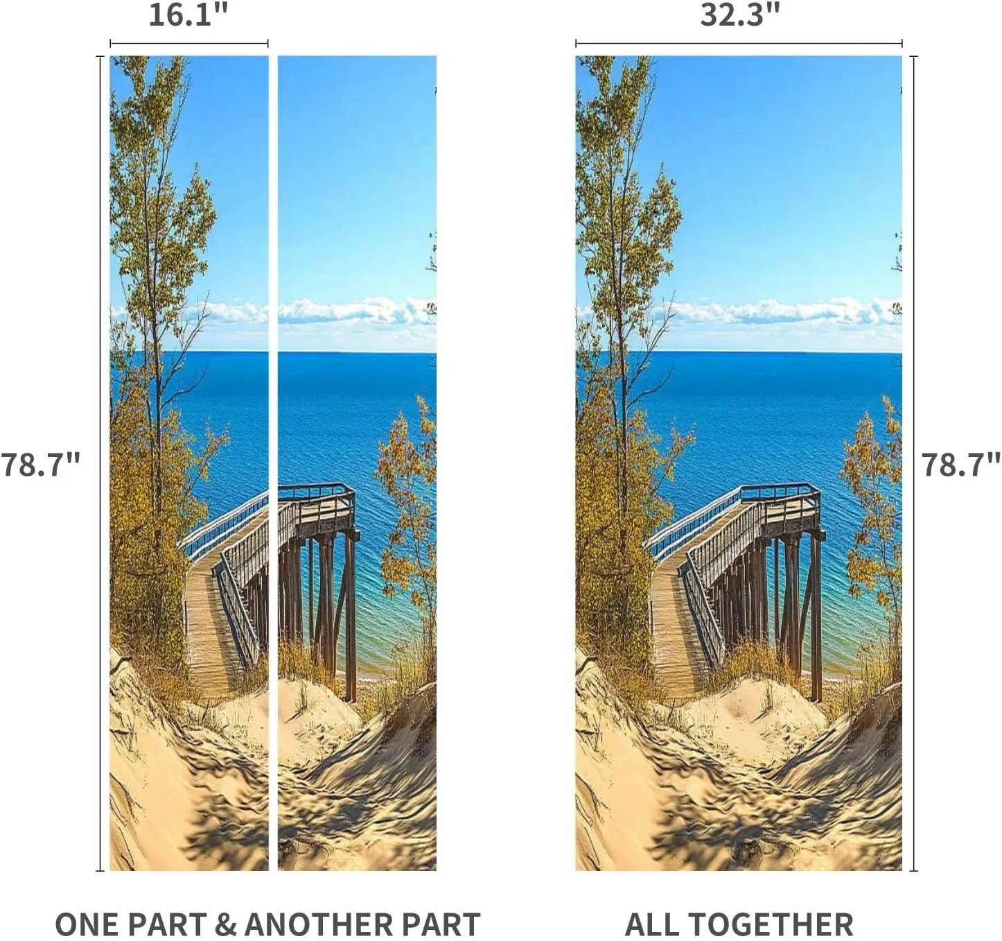 Self Adhesive Vinyl Refrigerator Wrap Set Sleeping Bear Dunes National Overlook Self Stick Door Mural Sticker Removable Refrigerator Wrap Decal Kitchen Bar Decor