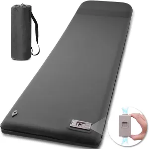 Self Inflating Sleeping Pad with Electric Pump, 3.14" Ultra-Thick Memory Foam Camping Mattress Pad with Pillow Fast Inflating in 30s,9.5 R-Value Insulated Camping Pad for Camping Car Travel Tent,Grey