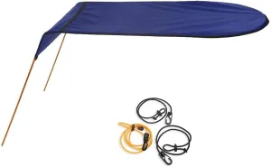 Single for KAYAK Canopy Canoe Sun Shade, Awning Fishing Boat Shade Cover, Sun Canopy Waterproof Anti-UV Folding Tent Rain Shelter, Lightweight & Portable 125x110cm(Navy Blue)