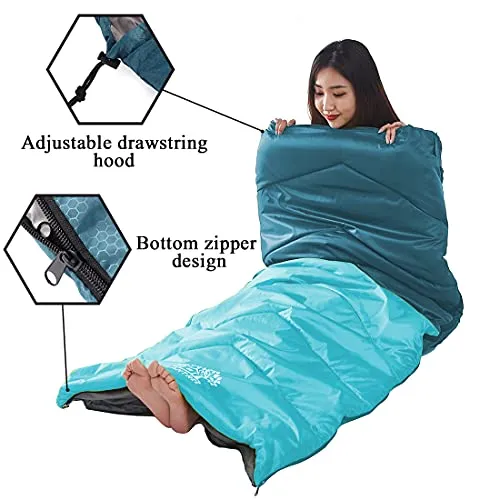 Sleeping Bag 4 Seasons Adults & Kids w/ Compression Bag for Camping Trips