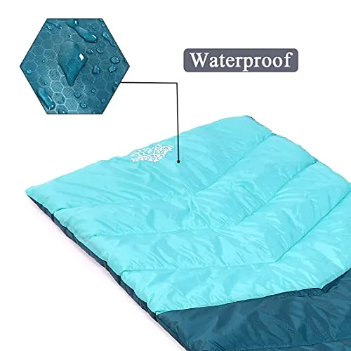 Sleeping Bag 4 Seasons Adults & Kids w/ Compression Bag for Camping Trips