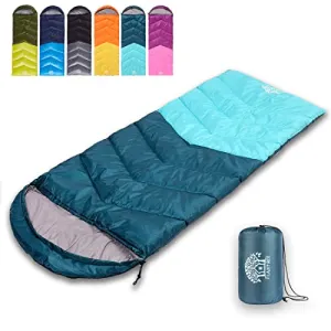 Sleeping Bag 4 Seasons Adults & Kids w/ Compression Bag for Camping Trips