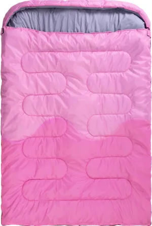Sleeping Bag - Double Camping Sleeping Bags 2 Person for Adults Kids Boys Girls for Hiking Backpacking - Warm Cold Weather Lightweight Portable with Compression Bag for Indoors Outdoors Activities