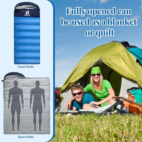 Sleeping Bags with Compression Sack for Adults - 3-4 Seasons