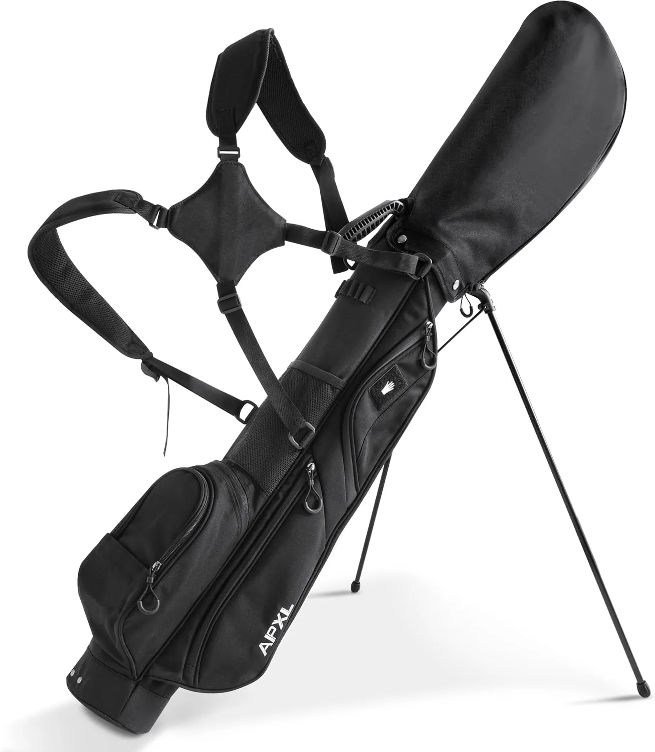 Small Golf Bag, 3 Divider Fit Up to 8 Clubs, Golf Stand Bag with Rain Cover, Easy to Carry and Durable Pitch n Putt Golf Bag, Lightweight Golf Bag with Strap and Stand for Men n Women