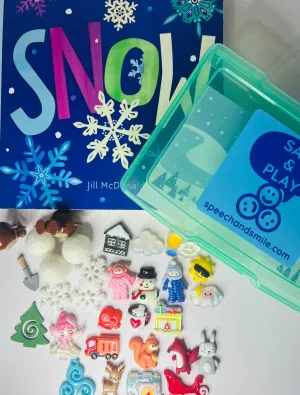 SNOW Story Kit with Mini Objects Speech Therapy Winter Theme trinkets SNOW book