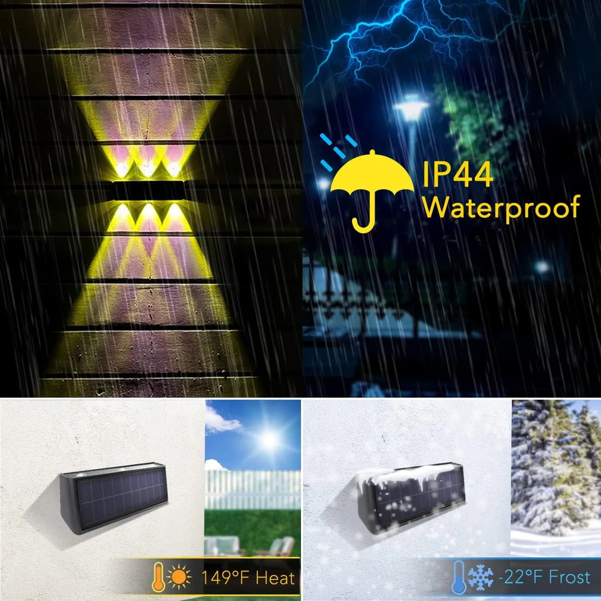 Solar Lights Outdoor Waterproof Dusk to Dawn Sconce Sunset Landscape Lighting for Wall, Backyard, Deck, Patio, Garden, Porch