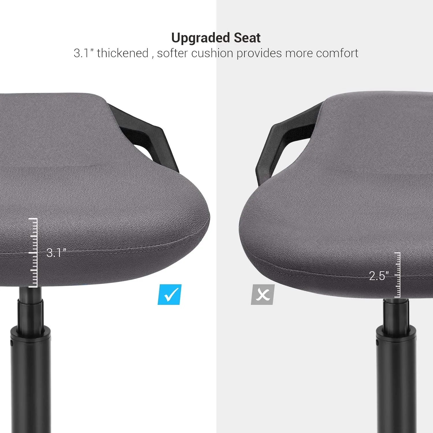 SONGMICS Standing Desk Chair, Adjustable Ergonomic Wobble Stool, 23.6-33.3 Inches Drafting Chair, Swivel Sitting Balance Stool, Fabric Upholstery, Anti-Slip Bottom Pad, Slate Gray UOSC02GY