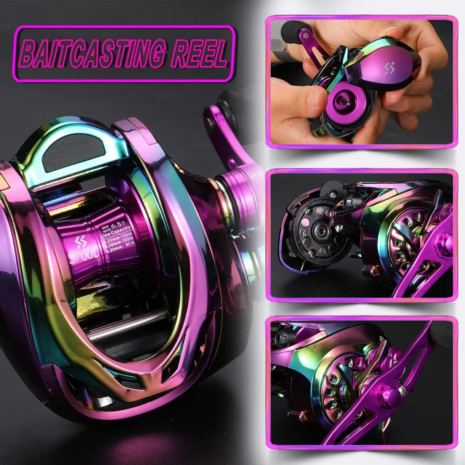 Sougayilang Fishing Rod and Reel Combo, Medium Fishing Pole with Baitcasting Reel Combo, 2-Piece Fishing Combo