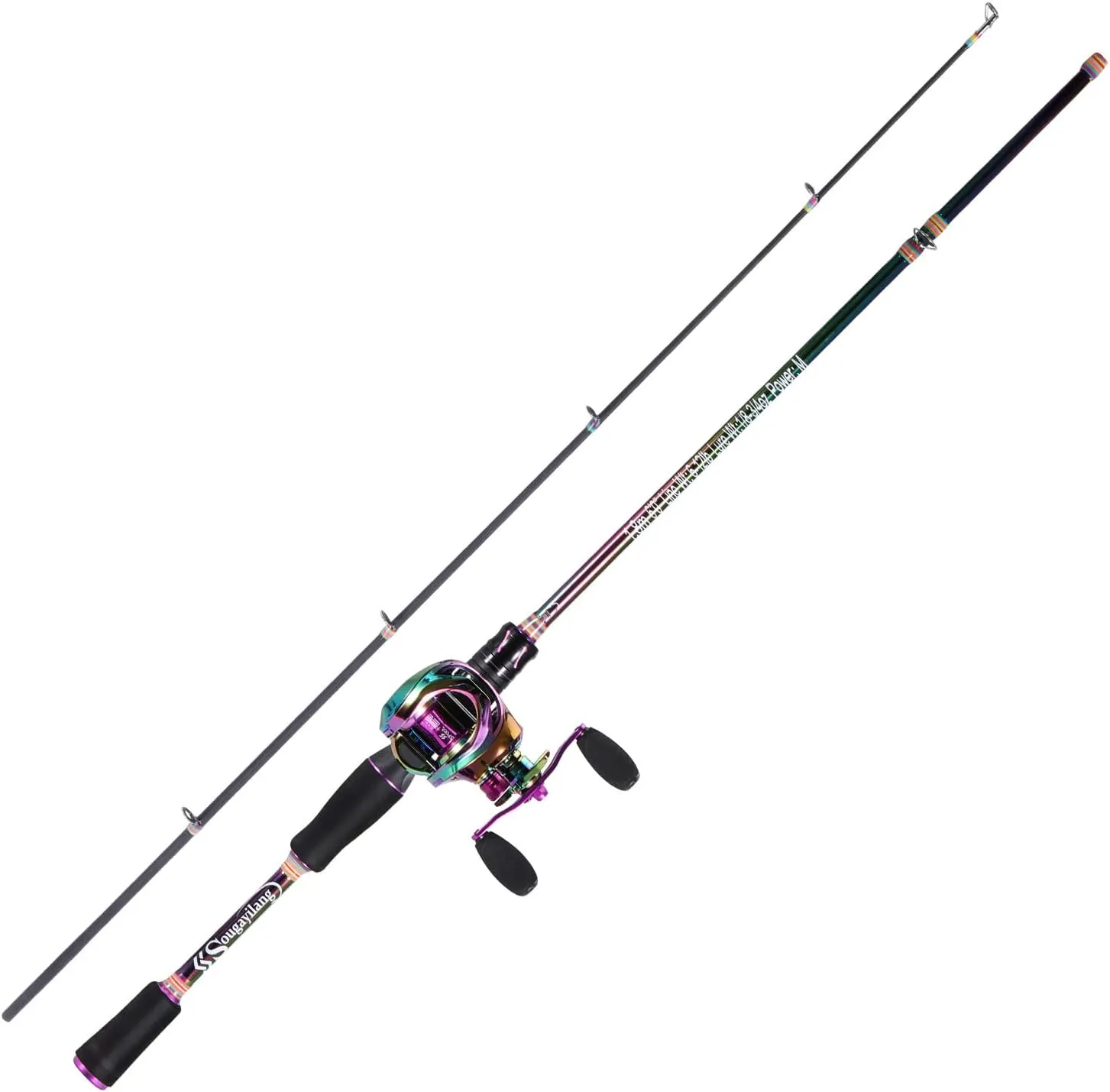 Sougayilang Fishing Rod and Reel Combo, Medium Fishing Pole with Baitcasting Reel Combo, 2-Piece Fishing Combo