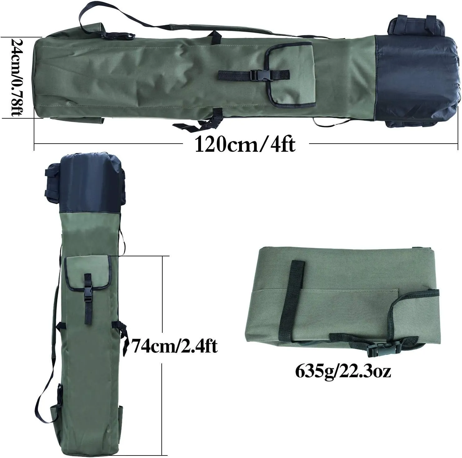 Sougayilang Fishing Rod Case Organizer Pole Storage Bag Fishing Rod and Reel Organizer for Travel, Gift for Father, Boyfriend and Family