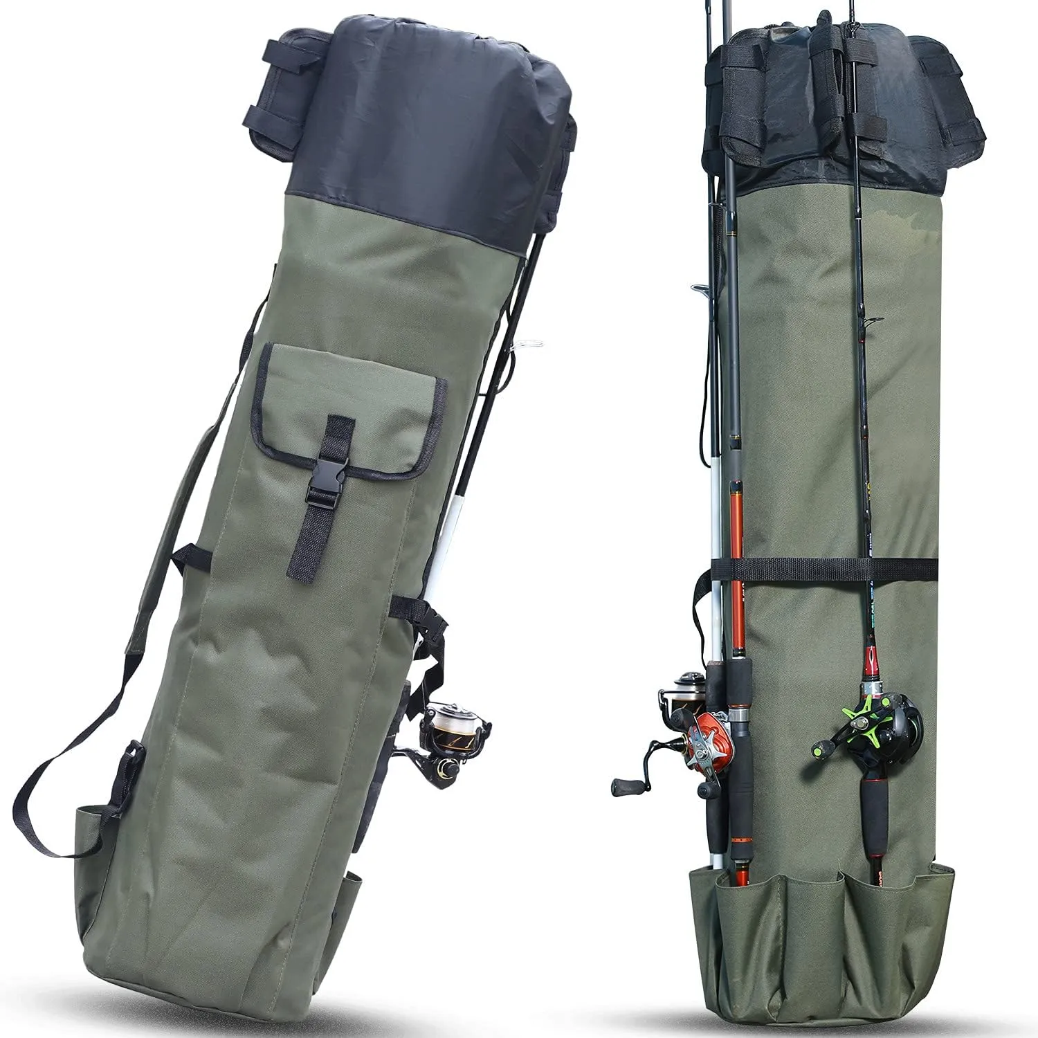 Sougayilang Fishing Rod Case Organizer Pole Storage Bag Fishing Rod and Reel Organizer for Travel, Gift for Father, Boyfriend and Family