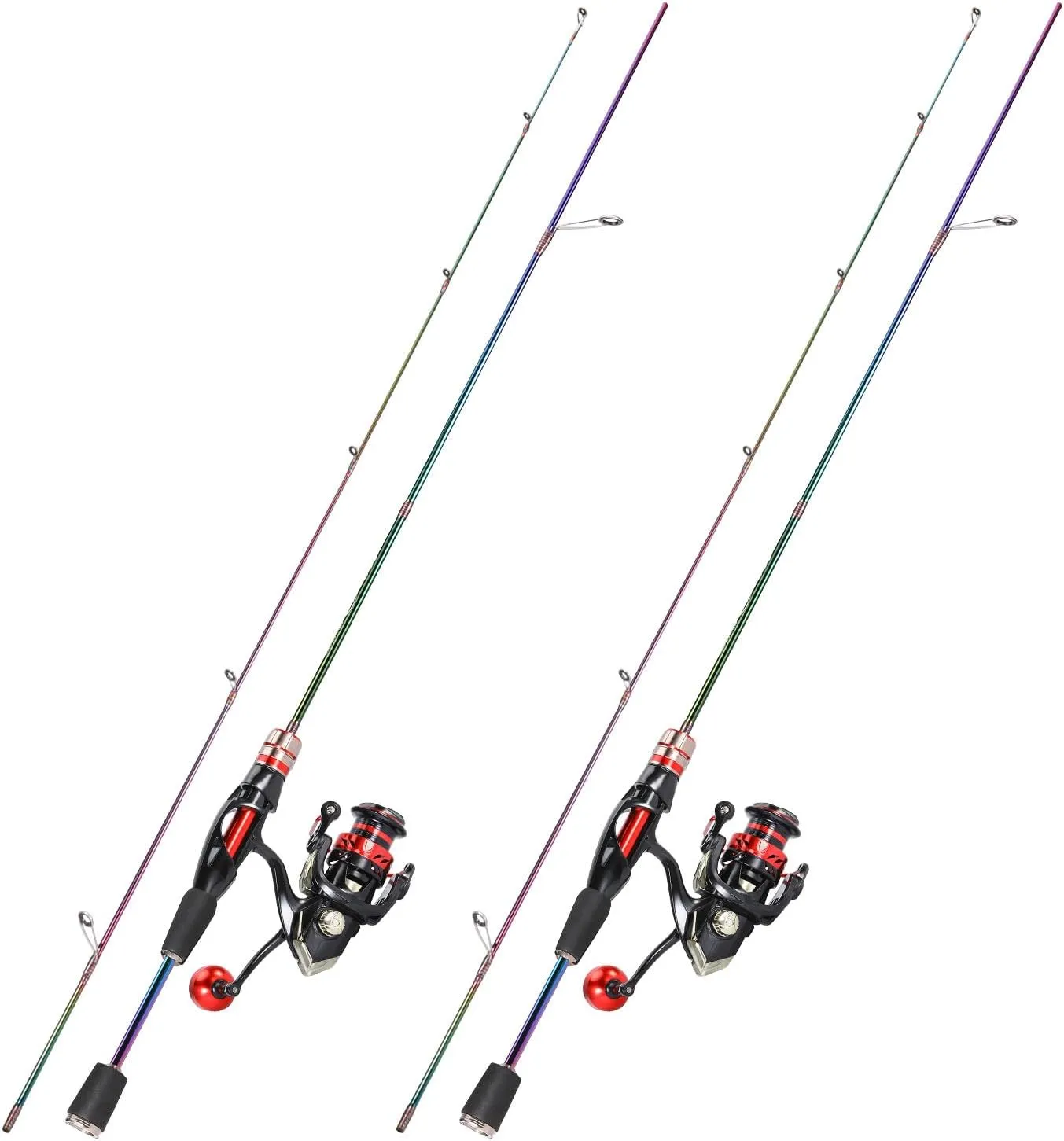 Sougayilang Spinning Fishing Rod and Reel Combo, 2-Piece 5-Foot 6-Inch Ultralight Graphite Rod, Ultra Smooth Aluminum Spinning Fishing Reel (1Pack/2Pack)
