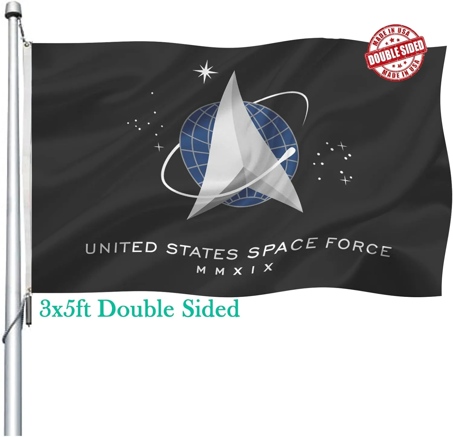 Space Force Flag 3x5 Outdoor Double Sided- Heavy Duty United States Space force Military Flags Banner with 2 Brass Grommets 4 Rows Stitched