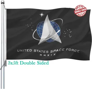 Space Force Flag 3x5 Outdoor Double Sided- Heavy Duty United States Space force Military Flags Banner with 2 Brass Grommets 4 Rows Stitched