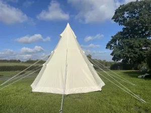Spacious and Comfortable 4-Season Tipi Tent for Family Camping, Lightweight Aluminum Pole, Luxury Canvas Tent, 9.85ft