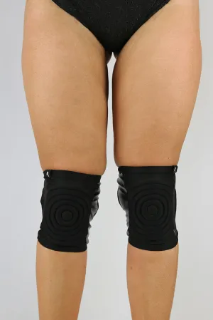 Spandex Vinyl/Mesh Grippy Dance Knee Pads – Black – For Pole & Dance