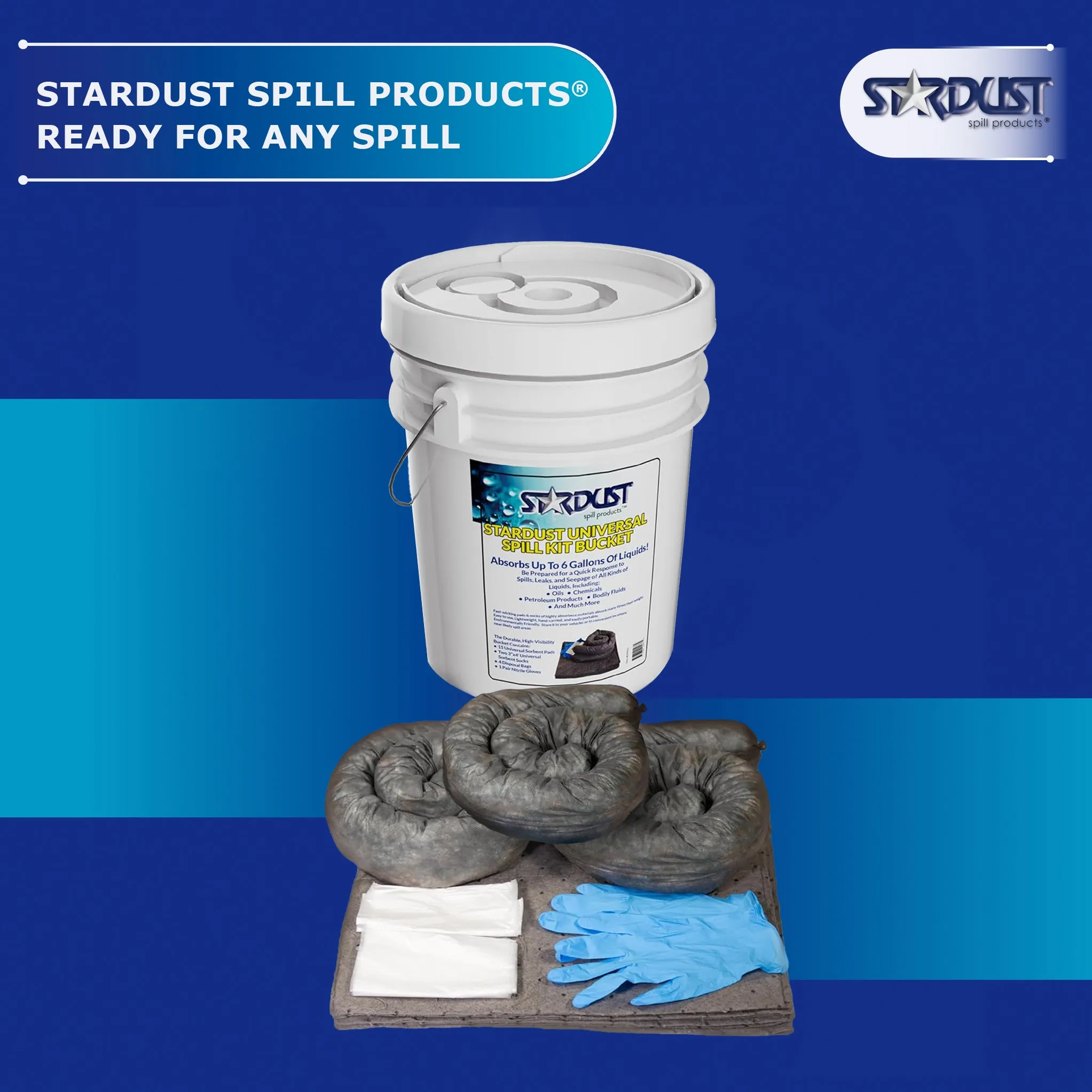 STARDUST Compact Universal 5-Gallon Bucket Spill Kit (Part No D905U)