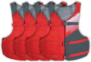 Stohlquist Universal Fit Adult Life Jacket PFD (2 and 4 Pack) Coast Guard Approved for Men and Women 90  lbs, Lightweight Neoprene and Adjustable, Ideal for Boating, Kayaking & Water Sports