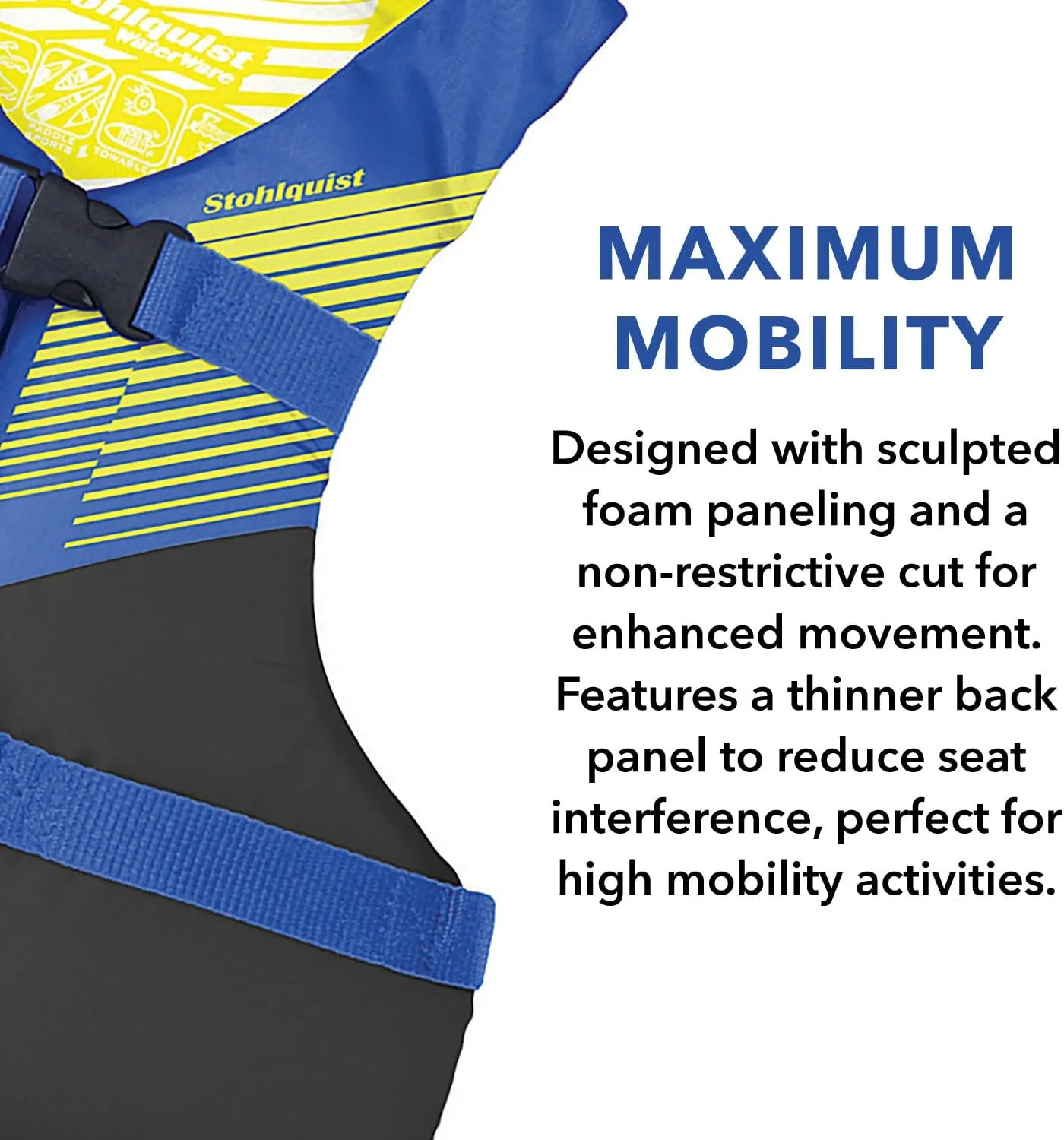 Stohlquist Universal Fit Adult Life Jacket PFD (2 and 4 Pack) Coast Guard Approved for Men and Women 90  lbs, Lightweight Neoprene and Adjustable, Ideal for Boating, Kayaking & Water Sports