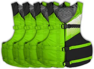 Stohlquist Universal Fit Adult Life Jacket PFD (2 and 4 Pack) Coast Guard Approved for Men and Women 90  lbs, Lightweight Neoprene and Adjustable, Ideal for Boating, Kayaking & Water Sports