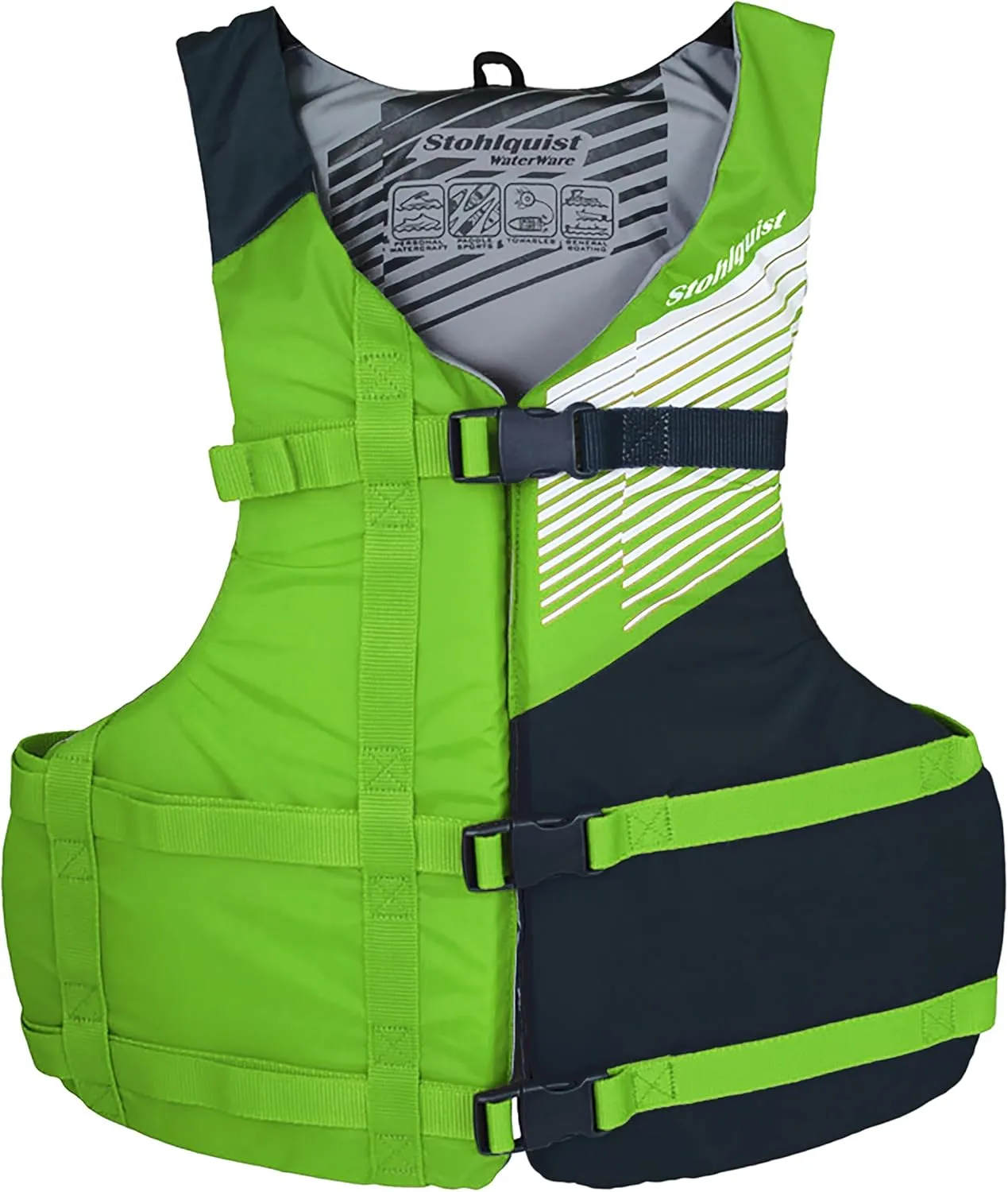 Stohlquist Universal Fit Adult Life Jacket PFD (2 and 4 Pack) Coast Guard Approved for Men and Women 90  lbs, Lightweight Neoprene and Adjustable, Ideal for Boating, Kayaking & Water Sports