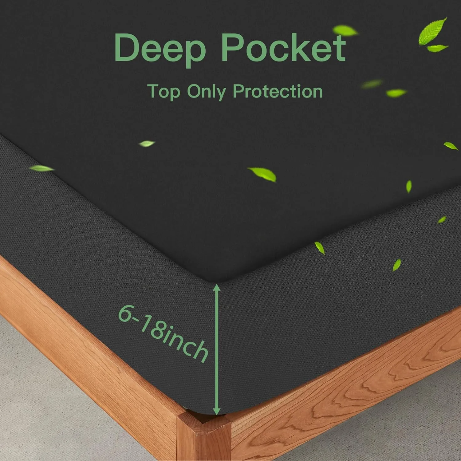 Sufdari Waterproof Mattress Protector California King, Noiseless Mattress Cover with 18" Deep Pocket, Bed Bug Proof and Waterproof Fitted Sheets, Machine Washable Mattress Protectors Black
