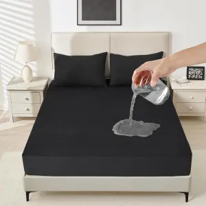 Sufdari Waterproof Mattress Protector California King, Noiseless Mattress Cover with 18" Deep Pocket, Bed Bug Proof and Waterproof Fitted Sheets, Machine Washable Mattress Protectors Black