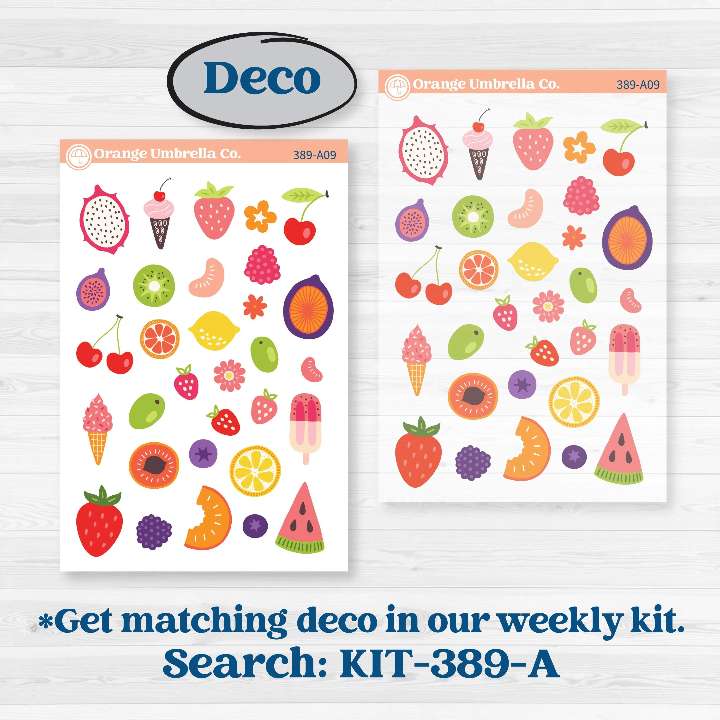 Summer Fruit Kit | Freestyle Kit Any Planner Kit Stickers | Ripe | KIT-389-K