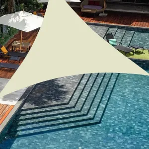 Sun Shade Sail Outdoor Patio, 12' x 12' x 12' Triangle Cream Waterproof & UV Blocking Canopy Sunshade Tarps for Backyard, Deck (We Make Custom Size)
