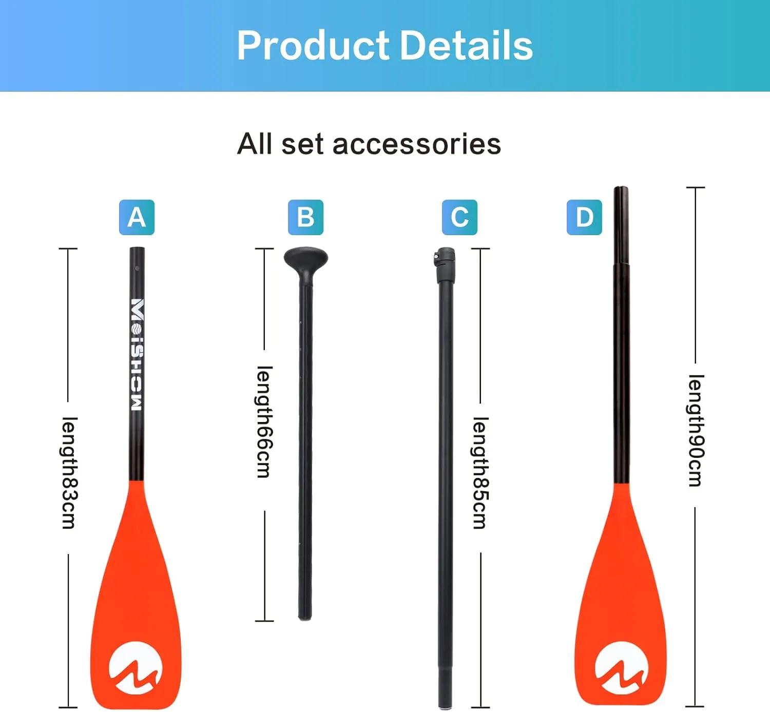 SUP Paddle Board Paddle - Adjustable Paddleboard Paddle Oar 4-Piece Floating Aluminum SUP Kayak Paddle