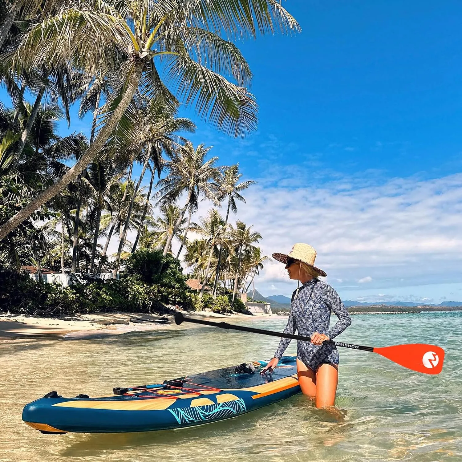 SUP Paddle Board Paddle - Adjustable Paddleboard Paddle Oar 4-Piece Floating Aluminum SUP Kayak Paddle