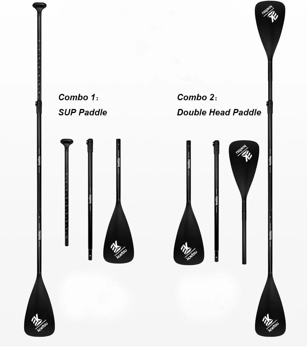 Surf Paddleboard SUP Paddleboard Paddle Removable Single and Double Head Dual Purpose Paddle Inflatable Kayak Aluminium PP Blade