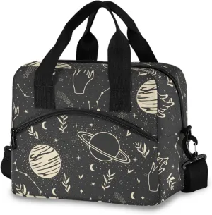 susiyo Cosmic Space Stars Comets Lunch Bag, Insulated Cooler Bag Lunch Box for Women Men