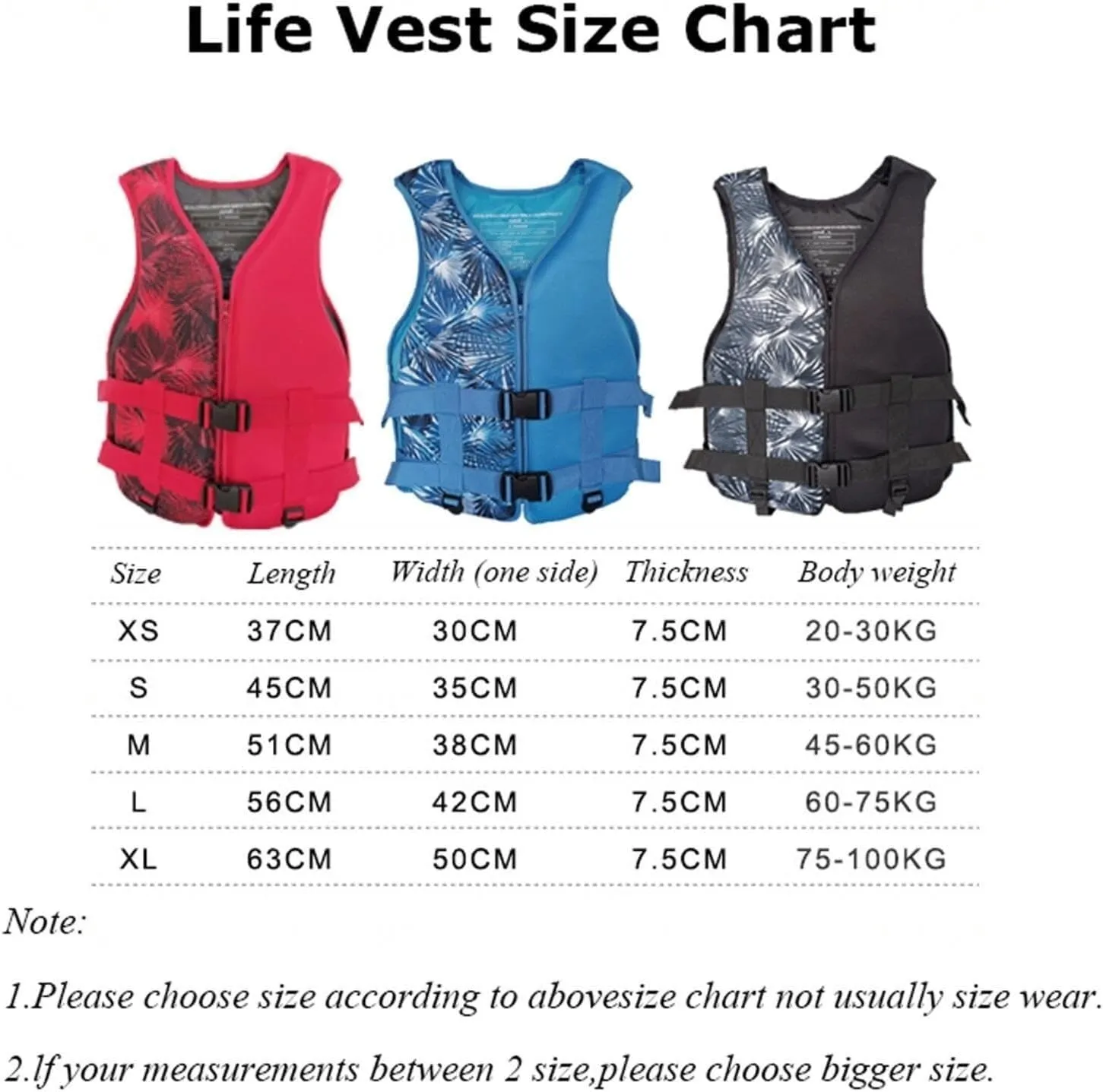 Swim Jacket with Adjustable Safety Buckle and Zipper, Float Jacket for Kayaking Boating Fishing